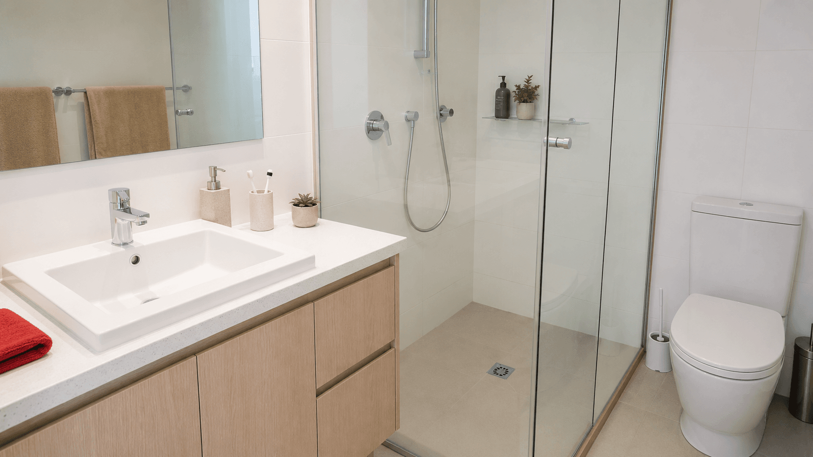 Sparkling bathroom after a move-in clean