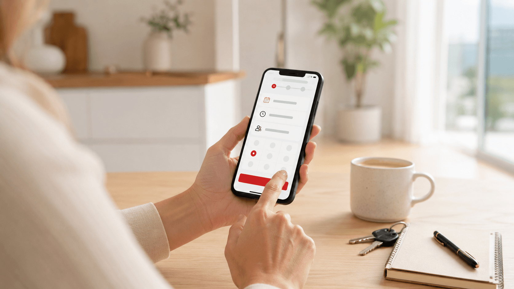 Booking a home cleaning service online from a phone